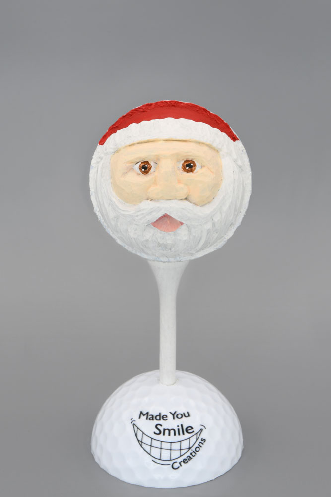 Santa Carved Golf Ball